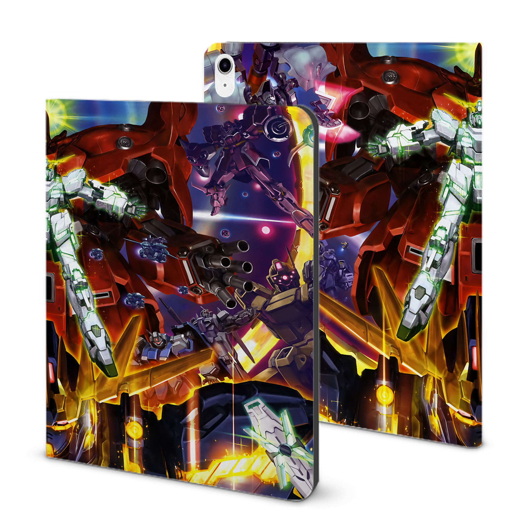 （画像用） 機動戦士ガンダム Mobile Suit Gundam IPad ケース ブック型 PUレザー TPU 耐衝撃 軽量 薄型 ペン収納なし 全面保護 IPad 各モデル対応